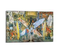 Diego Rivera Works (Man at The Crossroads) Impression sur toile de qualité supérieure Art classique à suspendre au mur 40 x 60 cm