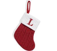 DIEKE Bas de Noël avec initiales - Petites lettres brodées - Décorations pour la famille, les arbres de vacances, les cheminées, la décoration de sac cadeau, décoration d'arbre