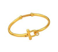 DIEKE Bracelet jonc polyvalent en alliage avec crochet à ressort, idéal pour les personnes ayant la peau sensible, bijou de poignet réglable, taille unique, Comme décrit