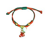 DIEKE Bracelets de Noël réglables en corde tressée faits à la main avec perles tissées d'amitié pour couples