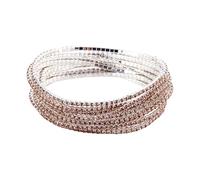 DIEKE Chaîne de main élastique réglable en perles de cristal pour un usage quotidien élégant pour femme Accessoires de mode Pierres précieuses colorées, taille unique, Comme décrit
