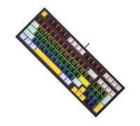 DIEKE Clavier de jeu mécanique filaire rétroéclairé à DEL portable 96 touches remplaçables à chaud pour les périphériques d'ordinateur de bureau