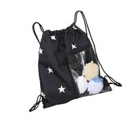 DIEKE Itabag Sac à dos transparent avec cordon de serrage pour sac à dos avec inserts pour concerts scolaires, anime, Noir