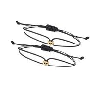 DIEKE Lot de 2 bracelets à breloques porte-bonheur pour couples - Taille réglable - Chaîne tissée en corde tressée, taille unique, Comme décrit