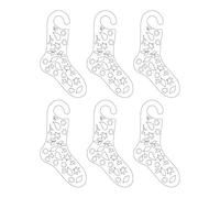 DIEKE Lot de 6 bloqueurs de chaussettes élégants en bois pour améliorer la présentation avec finition naturelle Convient pour la décoration de la maison Fournitures de tricot, taille unique, Comme