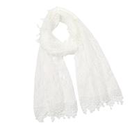 DIEKE Mass Mantilla Voile pour femme Catholique Mantilla Châle Cache-tête Pompons Tulle Fleur Bandeau pour un usage quotidien Événement formel, blanc, Taille unique