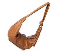DIEKE Sac à bandoulière élégant en cuir synthétique décontracté avec sangle réglable pour un port confortable au quotidien, marron, One Size