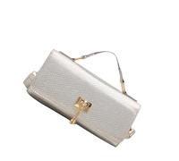 DIEKE Sac à bandoulière élégant pour femme, sac à main tendance imprimé serpent, sac à main en cuir synthétique accordéon pour femmes, sac à main imprimé serpent, petit sac à main carré, Argenté., One