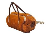 DIEKE Sac à bandoulière en peluche pour femme - Sac à main doux et pelucheux avec poignée supérieure - Sac à main à bandoulière tendance, Capybara marron, One Size