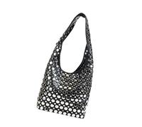 DIEKE Sac à bandoulière moderne clouté en cuir PU pour les personnes à la recherche d'un look unique, Noir , One Size