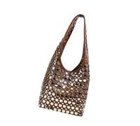 DIEKE Sac à bandoulière moderne clouté en cuir PU pour les personnes à la recherche d'un look unique, marron, One Size