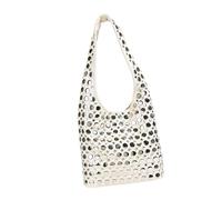 DIEKE Sac à bandoulière moderne clouté en cuir PU pour les personnes à la recherche d'un look unique, blanc, One Size