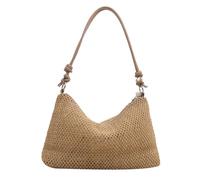 DIEKE Sac à bandoulière tissé sympathique décontracté pour vacances à la plage et aventures avec grand espace de rangement tissé, kaki, One Size