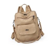 DIEKE Sac à dos unique en cuir PU pour femme, sac à bandoulière combinant style et fonctionnalité, adapté à diverses occasions, sac de courses décontracté, kaki, One Size