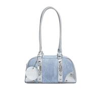 DIEKE Sac à main rétro pour femme - En cuir synthétique - Grande capacité - Sac à main pour bowling, bleu, One Size