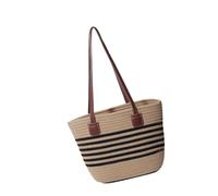 DIEKE Sac de plage pour femme - Sac à bandoulière en paille - Grande capacité - Sac à main tendance pour les voyages quotidiens - Sac à main tissé à la main - Grande capacité - Aisselle, kaki, One