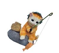 DIEKE Statue miniature en résine faite à la main en forme de chat - Décoration pour l'intérieur et l'extérieur