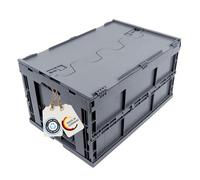DieKlappbox® Caisse Pliable Robuste avec Couvercle, Grande Boîte de Rangement Pliante, Qualité industrielle, Fabriqué en Allemagne, 60x40x33 cm, Noir