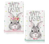 DIELIANHUA 2 PCS Torchon Cuisine de Pâques, 43 * 66CM Torchons de Cuisine Pâques, Torchon Vaisselle de Easter,Torchon Cuisine Vaisselle de Pâques,Parfait pour la Décoration de la Maison pour Pâques/A