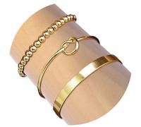 DIELIANHUA 3 PCS Bracelet Charms Femme, Bracelet Charms Doré, Bracelets Charm Or, Bracelets Femme Plaqué Or 18 Carats, Réglable, Style Bohème, Cadeau pour Petite Amie/B