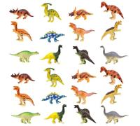 DIELOVEHUA 24pcs Dinosaure Figurine Jouet, Mini Dinosaure pour Fille, Garçon, Décoration de Gâteaux, Cadeau de Noël