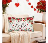 DIELOVEHUA Housses de Coussin Saint Valentin, Housse Coussin 30x50, Taie Oreiller Décorative Amour, Couple Romantique Taie Oreiller, pour Chambre Salon Canapé Valentines Day Décorations (C)