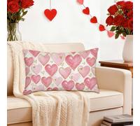 DIELOVEHUA Housses de Coussin Saint Valentin, Housse Coussin 30x50, Taie Oreiller Décorative Amour, Couple Romantique Taie Oreiller, pour Chambre Salon Canapé Valentines Day Décorations (D)