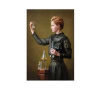 Diempi Poster vintage Marie Curie (7) sur toile pour décoration de chambre à coucher, bureau, chambre, cadeau 40 x 60 cm