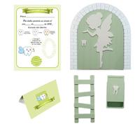 DientesMagicos Fée des dents Porte magique + boîte à dents + échelle + 4 certificats de dents propres. Cadeau original pour garçon et fille. Version italienne (vert)