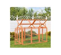 Enclos Animaux Clapier Poulailler Jardin Patio Marron Bois Massif de Pin vidaXL