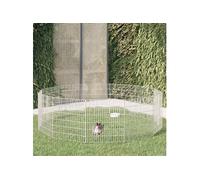 Dierenverblijf 12 panelen 54x60 cm gegalvaniseerd ijzer171576