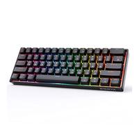 Dierya DK61E Clavier de Gamer Mecanique Mini 60% avec Hotswap Gateron Red Switch,Rétroéclairage RGB,PBT Keycap,IPX4 étanche,61 Touches Programmables pour Win/Mac/Android-Disposition QWERTY