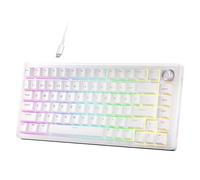 Dierya DK81E Clavier Mécanique Gaming 75%,Montage Gasket Hot-Swap Son Crémeux,Programmable,Bouton Volume,Rétroéclairage RGB,6 Couches Mousse,Switches Pré-lubrifiés (Blanc)
