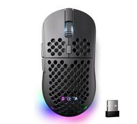 Dierya M1 Souris de Jeu sans Fil, Capteur Optique 24 000 DPI, Léger 90g, 6 Boutons Programmables, Éclairage RGB, Autonomie 180H, 2.4GHz/Bluetooth/USB-C Souris Gamer, Noir