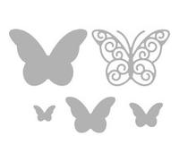 Rayher Pochoirs en acier motifs PAPILLONS, 1 assortiment, pour toutes presses de poinçonnage, arts créatifs, scrapbooking, printemps, été, pâque-59229000