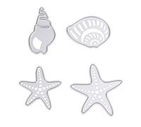 Dies Scrapbooking Découpe Pochoir Stencil Album 4Pcs Coquille étoile de mer Matrices de découpage DIY métal de Photo Embossing Cards Décoration Artisanale