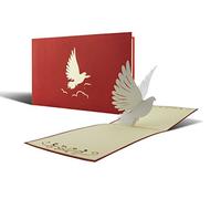 Diese Klappkarten C04 Carte pop-up de baptême pour garçon ou fille avec motif colombe