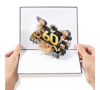 Diese-Klappkarten Carte Anniversaire Pop Up 60 ans - Carte de Voeux Anniversaire Femme Homme avec Enveloppe - Carte Anniversaire 3D Carte Cadeau pour Adulte Mère Père Couple Couple