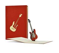 Diese Klappkarten Carte pop-up 3D d'anniversaire avec guitare électrique - Bon d'achat ou cadeau pour musiciens - Chèque cadeau pour guitare concert festival