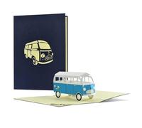 Diese-Klappkarten Carte Voyage Pop Up - Carte de Voeux de Voyage Femme Homme avec Enveloppe - Bon Ou Carte d'Anniversaire avec Camping-Car Caravane