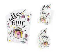 Diese-Klappkarten X014 Lot de 2 cartes d'anniversaire avec effet 3D Motif roses et champagne