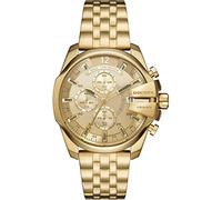 Diesel Baby Chief Montre pour Homme, Mouvement Chronographe avec Bracelet en Silicone, Acier Inoxydable ou Cuir, Ton Or, 43mm