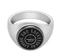 Diesel Bague pour homme, chevalière en acier inoxydable de couleur argentée