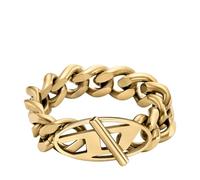 Diesel DX15687107 Bague unisexe ovale en acier inoxydable doré avec logo D, Acier inoxydable, Aucune pierre précieuse
