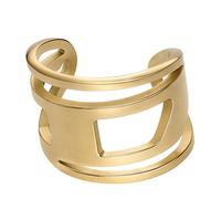 DIESEL Bagues unisexes en acier inoxydable avec logo D ovale et fermeture réglable ou à genouillère