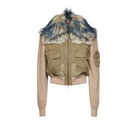Diesel - Bomber en coton avec finitions côtelées et douces - Femme - Vestes - Vert - Taille: 36 FR