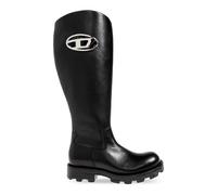 Diesel - Bottes hautes en cuir D-Hammer - Femme - Chaussures - Noir - Taille: 36 EU