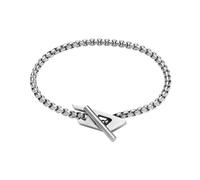 Diesel - Bracelet à fermoir chaîne D Logo - Homme - Accessoires - Gris - Taille: ONE Size