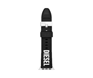 Diesel Bracelet compatible avec Apple Watch, 42/44/45/49 mm 24 mm Silicone noir, DSS0011