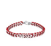 Diesel Bracelet Pour Homme En Acier, Longueur : 195mm+15mm, Largeur : 21.9mm, Hauteur : 8mm Bracelet En Acier Inoxydable Rouge, DX1415040, Rouge